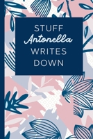 Stuff Antonella Writes Down: Personalized Journal / Notebook (6 x 9 inch) STUNNING Navy Blue and Mauve Blush Pink Pattern 1673620582 Book Cover