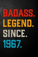 Badass Legend Since 1967: Vintage Blank Lined Journal / Notebook / Diary / Unique Birthday Card Alternative / Appreciation Gift For Someone Born In 1967 ( 6 x 9 - 120 Pages ) 1705535062 Book Cover