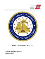 Military Justice Manual: COMDTINSTM5810.1G January 2019 1073045757 Book Cover