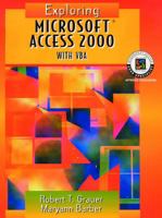 Exploring Microsoft Access 2000 Special VBA Edition 0130196983 Book Cover