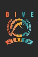 Dive Legend: Notebook/Diary/Organizer/120 checked pages/ 6x9 inch 1707045372 Book Cover