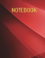 Notebook: Glossy Cover,160 wide-ruled pages (front and back), Blank Lined Notebook, Letter Size 8.5" x 11" Notebook: Large Composition Book, Journal, A4 Notebook, red abstract background design 1723174467 Book Cover