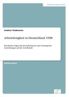 Arbeitslosigkeit in Deutschland 1998 3838619714 Book Cover