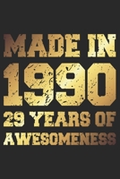 29 Years Of Awesomeness: Blank Lined Journal, Golden, Happy 29th Birthday Notebook, Diary, Logbook, Perfect Gift For 29 Year Old Boys And Girls 1700619519 Book Cover