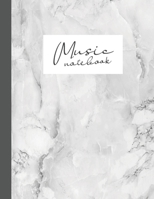 Music notebook: wide staff manuscript paper | 8.5x11 | 120 pages | 8 staves per page | easy to write on | light grey marble stone | perfect for students, musicians and composers 1696193125 Book Cover