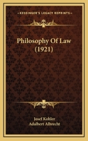 Philosophy of Law - Primary Source Edition 1287361145 Book Cover