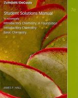 Student Solutions Manual for Introductory Chemistry, 7th 0538736410 Book Cover