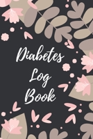 Diabetes Log Book: Weekly Diabetes Record for Blood Sugar, Insuline Dose, Carb Grams and Activity Notes Daily 1-Year Glucose Tracker Diabetes Journal Black and Pink Flowers Edition (54 Pages, 6 x 9) 1706378661 Book Cover