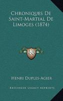 Chroniques de Saint-Martial de Limoges 2019156814 Book Cover