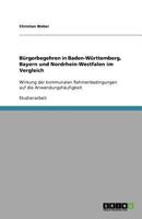 Bürgerbegehren in Baden-Württemberg, Bayern und Nordrhein-Westfalen im Vergleich 3640928814 Book Cover