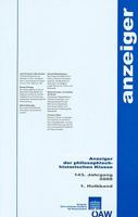 Anzeiger Der Philosophisch-Historischen Klasse 143. Jahrgang, 1. Halbband 2008 3700166222 Book Cover