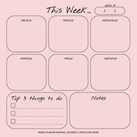 Weekly Planner Notepad: Pastel Pink Color, To Do List, Daily Agenda, Organizer, Desk Pad, 50 Sheets 1636570755 Book Cover