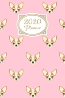 Planner: 2020: Increase productivity, improve time management, reach your goals: Pale pink Chihuahua pattern modern stylish cover design 1692739484 Book Cover