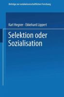 Selektion Oder Sozialisation 3531116436 Book Cover