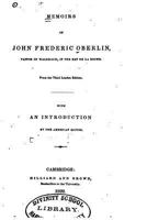 Memoirs of John Frederic Oberlin, Pastor of Waldbach, in the Ban de la Roche 1534643397 Book Cover
