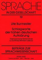 Schlagworte Der Fruehen Deutschen Aufklaerung: Exemplarische Textanalyse Zu Gottfried Wilhelm Leibniz 3631442661 Book Cover