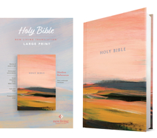 NLT Large Print Slimline Reference Bible (Hardcover, Pink Landscape, Red Letter) B0FVTV6XP8 Book Cover