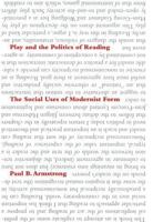 Play And The Politics Of Reading: The Social Uses Of Modernist Form 0801443253 Book Cover