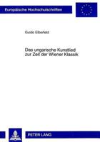 Das Ungarische Kunstlied Zur Zeit Der Wiener Klassik 3631332114 Book Cover