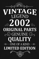 Vintage Legend 2002 Original Parts: Happy 18th Birthday 18 Years Old Vintage Gift 167433916X Book Cover