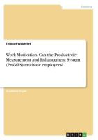 Work Motivation. Can the Productivity Measurement and Enhancement System (ProMES) motivate employees? 3668520674 Book Cover