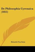 de Philosophia Cyrenaica 1141779145 Book Cover