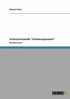 Ferdinand Lassalle Verfassungswesen 3640127242 Book Cover