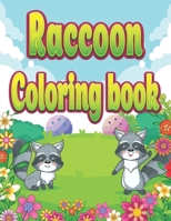 Raccoon Coloring Book: Cute Relaxing and Realistic Doodle Animal Coloring Book for Adults and Kids B08Z2NV33G Book Cover