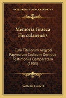 Memoria Graeca Herculanensis... 1168107210 Book Cover