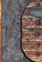 Woodworkers & Artisans Sketchbook: Truly An Artist's Cover Showing Great Detail That Looks Real With Aged Cracked Wood And A Rusted Corrugated Flap with Rusted Screws Sketchbook For Artisans Woodworke 1656848139 Book Cover