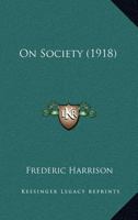 On Society 1120749174 Book Cover