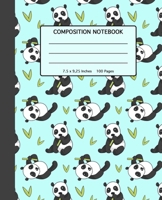 Composition Notebook: Pretty Panda Pattern Softcover- 100 Wide Ruled Line Pages - School, High School and College Composition Book - 7.5 x 9.25" for ... Princesses or Adults - Cute Panda Gift Idea 1707815437 Book Cover