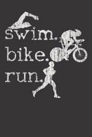 Notebook: Triathlon Vintage Swim Bike Run Triathlete Gift College Ruled 6x9 120 Pages 1084149362 Book Cover