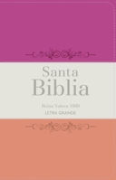Biblia RVR 1960 Letra Grande Tamaño Manual Tricolor Fucsia Crema Melón con Cierre e Índice (Bible RVR 1960 Large Print Handsize LeatherLike Tricolor ... Melon Indexed with Zipper (Spanish Edition) 8418853360 Book Cover