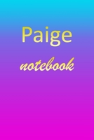 Paige: Blank Notebook Wide Ruled Lined Paper Notepad Writing Pad Practice Journal Custom Personalized First Name Initial P Blue Purple Gold Taking Class Notes, Homework, Studying School Homeschool & U 1670874540 Book Cover