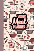 Weekly Meal Planner: 52 Week Food Journal; Planning Pages With Shopping Lists; Retro Pots And Pans 1710892773 Book Cover