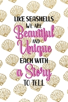 Like Seashells We Are Beautiful And Unique Each With A Story To Tell: All Purpose 6x9 Blank Lined Notebook Journal Way Better Than A Card Trendy Unique Gift Golden Shell 1713353628 Book Cover