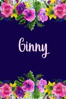 Ginny: Personalized Name Pink Floral Design Matte Soft Cover Notebook Journal to Write In. 120 Blank Lined Pages 1072868024 Book Cover