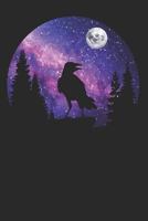 Raven Under Full Moon Journal; Notebook, diary, blank composition book in purple, black, fuchsia and pink.: 108 page lined paper for creative writing, ... and more. 1792019939 Book Cover