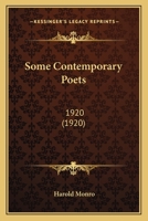 Some Contemporary Poets (1920) 0548600996 Book Cover