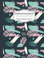 Composition Notebook: Cool Green Garden Leaves Wide Ruled Paper Notebook Journal for Homeschool Office Teacher Adult 7.5 x 9.25 in. 100 Pages 1080193588 Book Cover