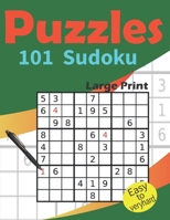 Large Print Puzzles Sudoku 101: Easy-to-veryhard puzzles for adults large and medium-level print puzzles that entertain and challenge Puzzles & ... Adults One Puzzle Per Page Large Print Sudoku B098GT2GTH Book Cover