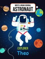 Write & Draw Journal Astronaut Explorer Theo: Outer Space Primary Composition Notebook Kindergarten, 1st Grade & 2nd Grade Boys Personalized Galaxy Notebooks 1798513609 Book Cover