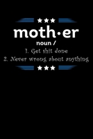 Moth.er Noun/ 1. Get Shit Done 2. Never Wrong About Anything: Write Down Everything You Need When Your Son Are A Mom And Do A Job. Remember Everything You Need To Do. 1696191769 Book Cover
