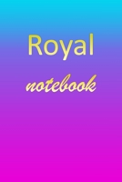 Royal: Blank Notebook Wide Ruled Lined Paper Notepad Writing Pad Practice Journal Custom Personalized First Name Initial R Blue Purple Gold Taking Class Notes, Homework, Studying School Homeschool & U 1670884058 Book Cover