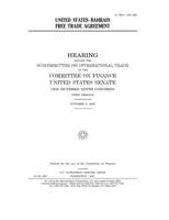 United States-Bahrain Free Trade Agreement 1675734925 Book Cover