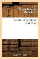 L'Usure, Sa Da(c)Finition 2012816800 Book Cover