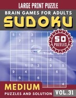 Sudoku Medium: sudoku puzzle books for women - Sudoku medium difficulty Puzzles and Solutions For Beginners Large Print (Sudoku Brain Games Puzzles Book Large Print Vol.31) 1088456677 Book Cover