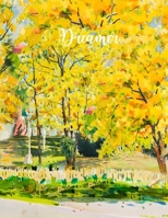 Dreamer: College Ruled Paper with Full Premium Colored YELLOW Pages and a blue flower illustration on each page, 8.5 x 11- 80 Pages, Perfect for School, Office & Home- Thick Paper 0714549398 Book Cover