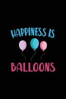 Happiness Is Balloons: Notebook Journal Composition Blank Lined Diary Notepad 120 Pages Paperback Black Solid Balloon 1712307606 Book Cover